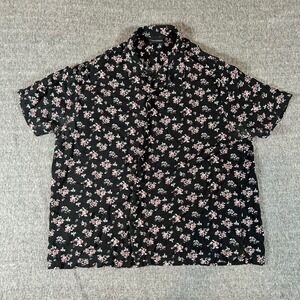 7 Diamonds Johnny B Goode Floral Button Down Shirt Men's Large‎ Black Red